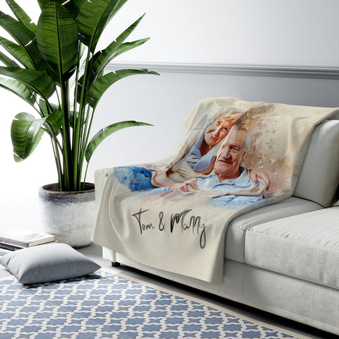 Personalized Photo Sherpa Fleece Blanket