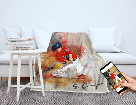 Personalized Photo Sherpa Fleece Blanket