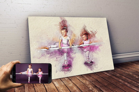 Personalized dance artwork created from a photo, ready to hang in any room