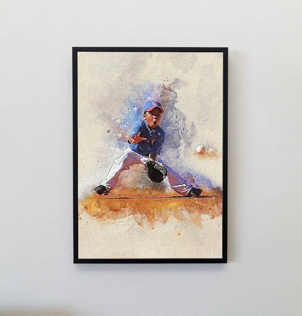 Personalized baseball artwork for home decor