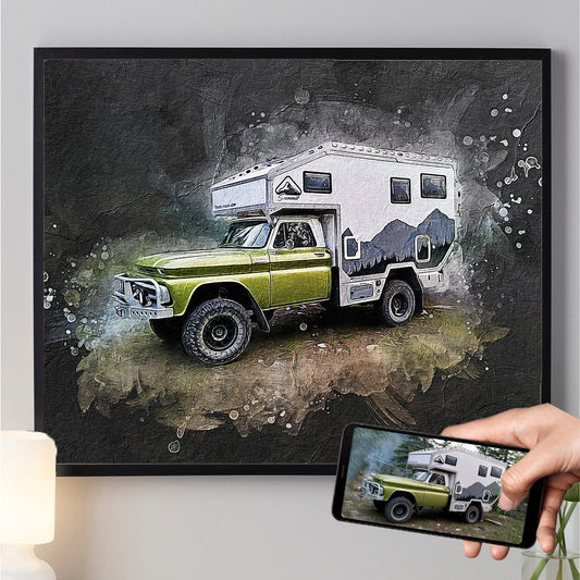 Personalized car art featuring a classic automobile, ideal as a unique gift or wall art