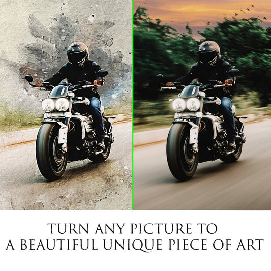 Personalized Motocycle Photo Painting