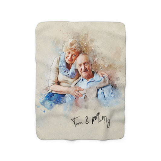 Personalized Photo Sherpa Fleece Blanket